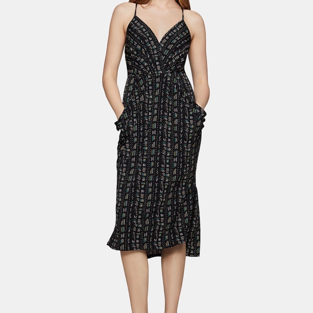 BCBGeneration Printed Surplice Midi Dress